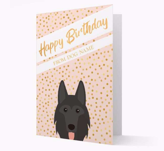 Personalized 'Happy Birthday' Gold Detail {breedFullName} Card